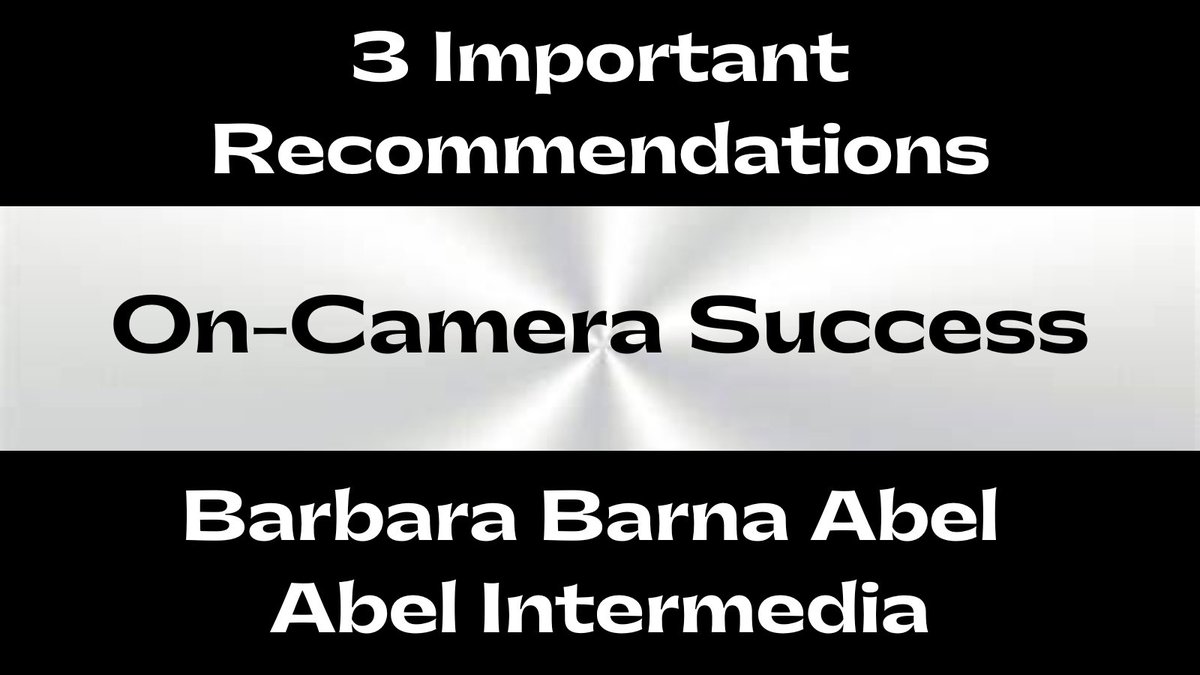 On-Camera Success Recommendations

Thank you to @barbara_b_abel for 3 of her 12 best tips. 

If you enjoy this information please consider following Communication Intelligence on the LinkedIn company page.

linkedin.com/feed/update/ur…

#oncamera #camerapresence #talentdevelopment