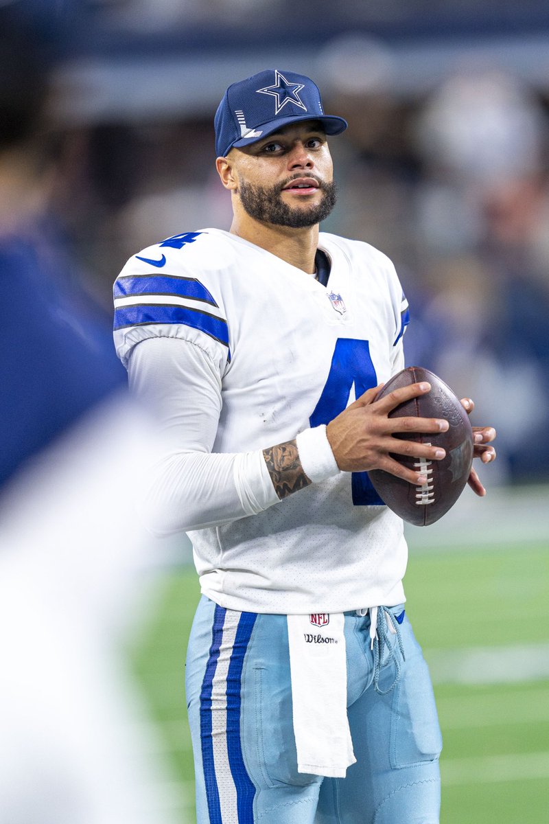 nickC0711's tweet photo. In their last 13 games — 

dak prescott.       josh allen
          
98.3 QBR                84.5 QBR
28 TD                       21 TD
3,264 YDS              2,920 YDS
16 INT                       13 INT https://t.co/a8OeL9cSyY