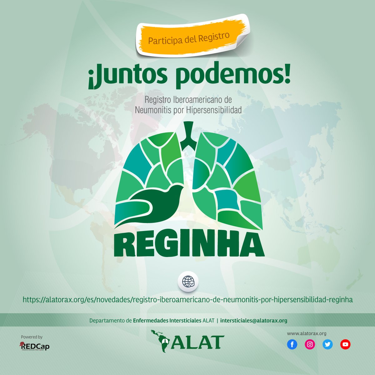 alatorax.org/es/novedades/r… #LatinoaméricaInspira 🫁Te invitamos a sumarte al Registro REGINHA del Departamento @ALATIntersticio en un esfuerzo conjunto, donde tu aporte sí cuenta y vale: #JuntosPodemos #REGINHA 👍