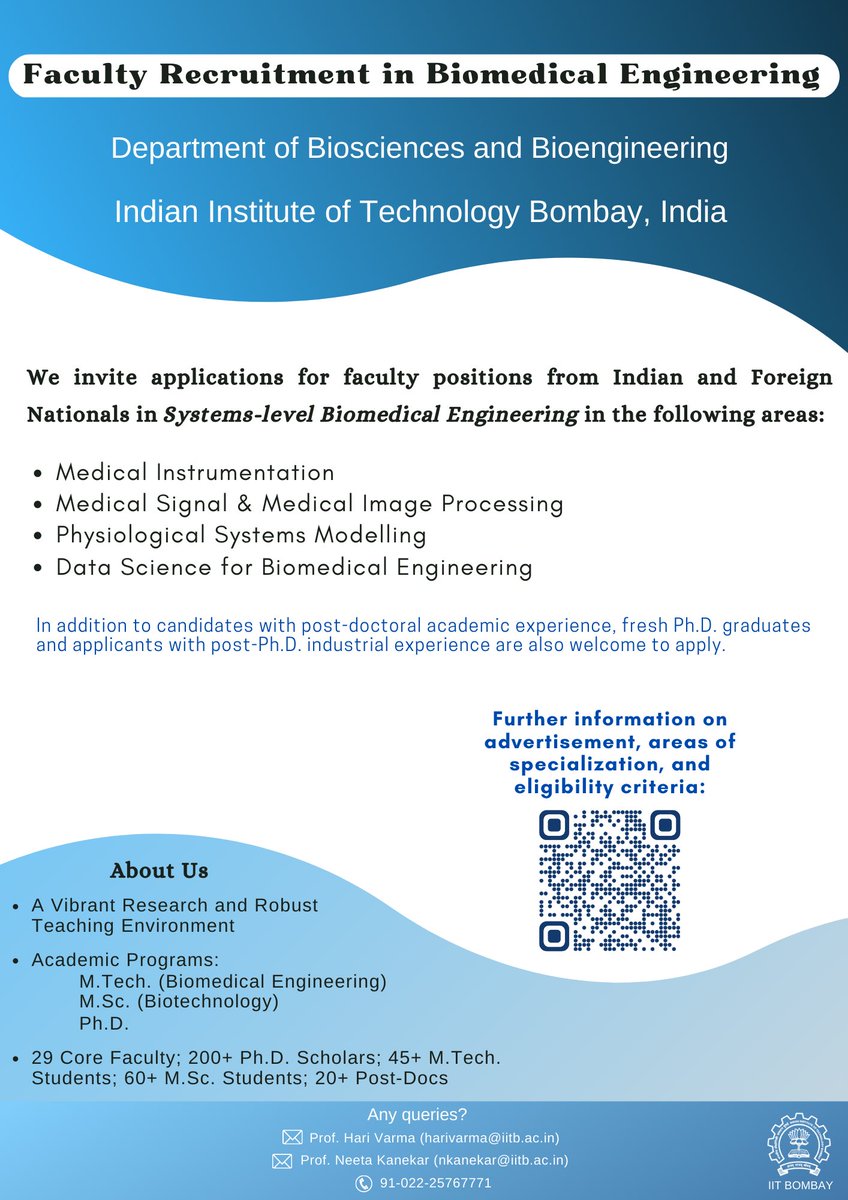 Debjani Paul (@debjanipaul) on Twitter photo ā¦<a href="/BsbeIitb/">Biosciences & Bioengineering, IIT Bombay</a>ā© is hiring faculty members in #BME. Do RT and spread the word! #biomedical #engineering #IITB #futurePI ā¦<a href="/BsbeIitb/">Biosciences & Bioengineering, IIT Bombay</a>ā© is hiring faculty members in #BME. Do RT and spread the word! #biomedical #engineering #IITB #futurePI