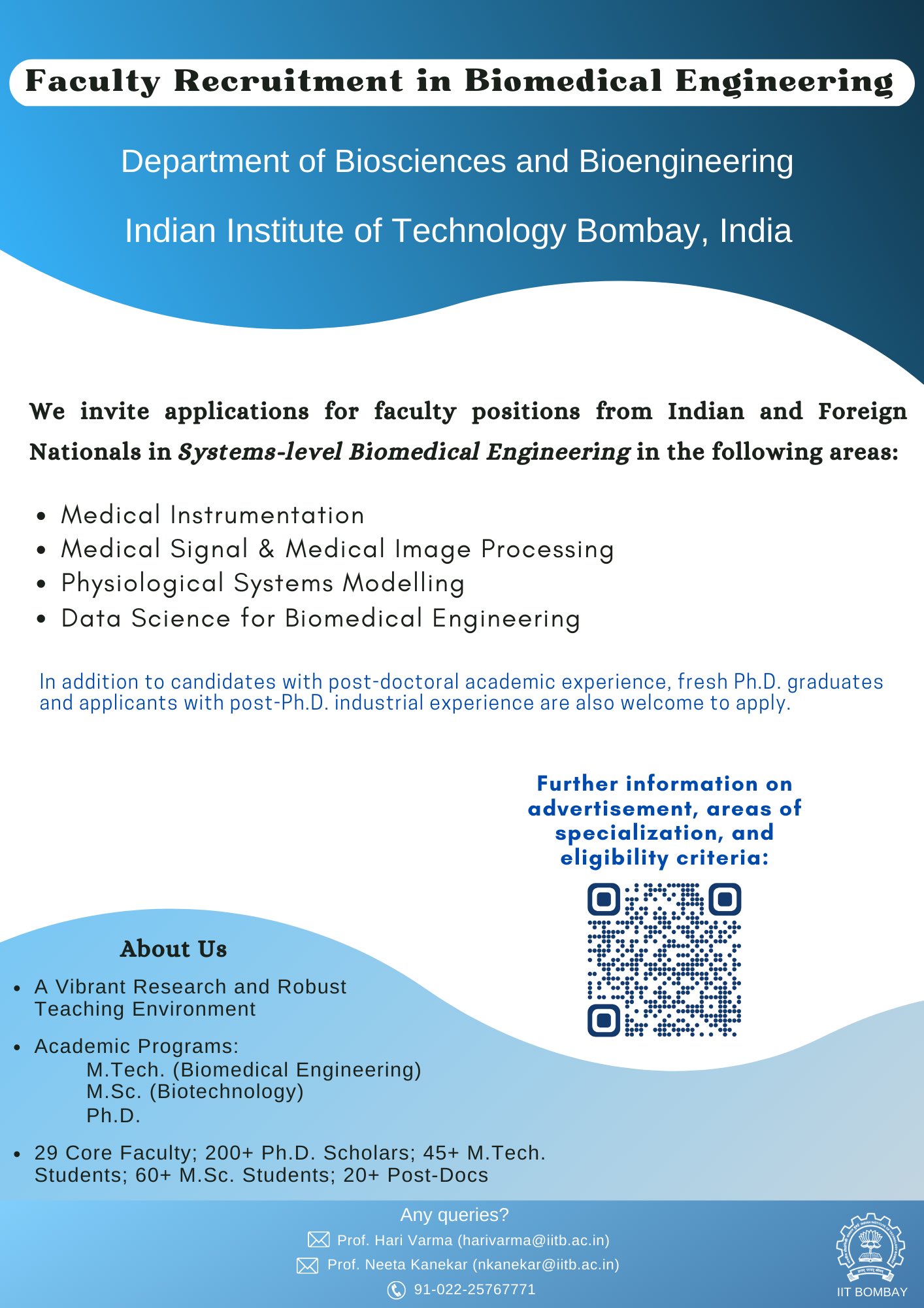 Debjani Paul on X: &ldquo;⁦@BsbeIitb⁩ is hiring faculty members in #BME 