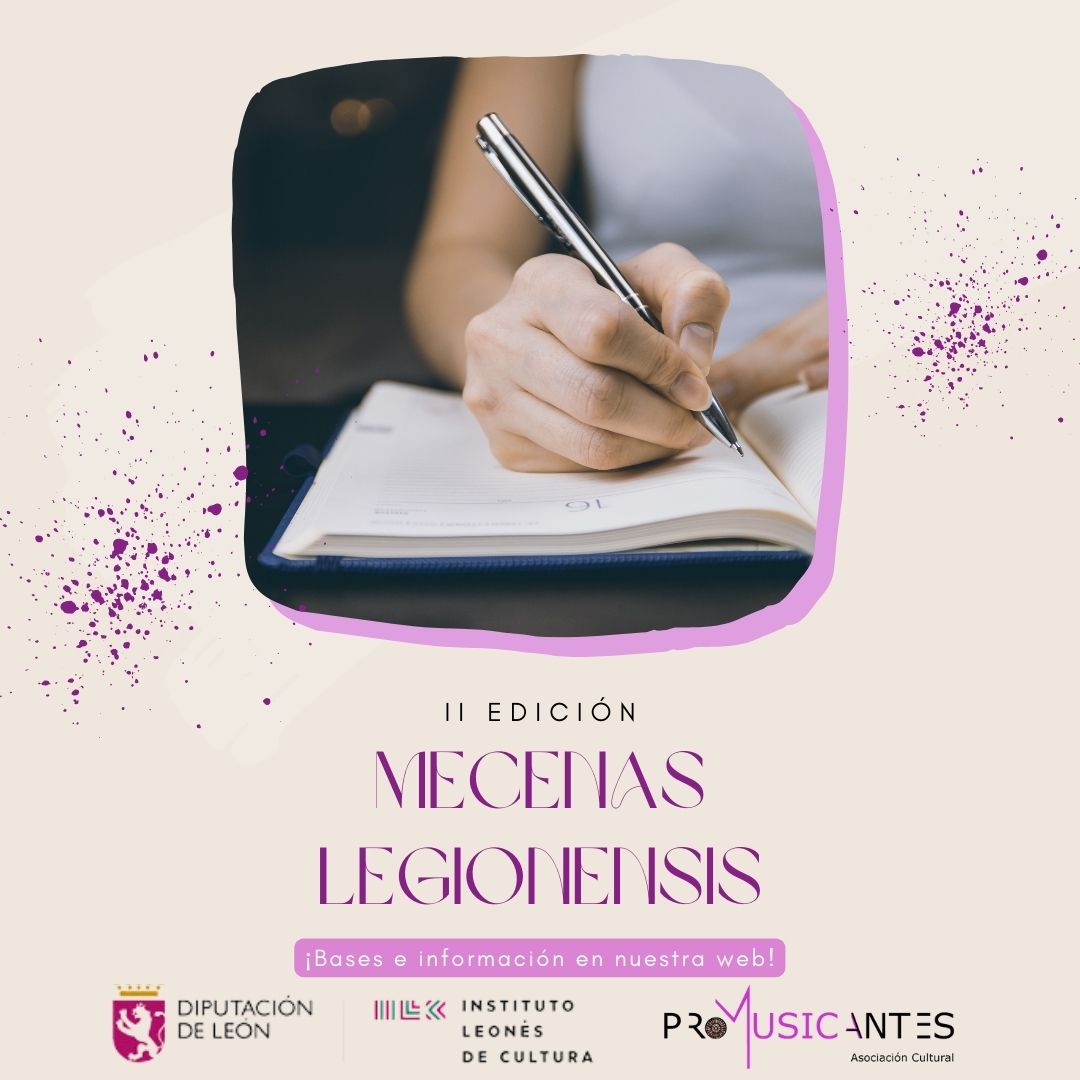 Promusicantes's tweet photo. ¿Conoces ya toda la información del II #CertamenMecenasLegionensis? Este certamen literario organizado por Promusicantes y el @ilc_dipuleon está dirigo a #escritores de #relatoscortos y/o #poesía sobre música, artes escénicas o #artes plásticas🎶🎭🎨

https://t.co/sACC4a6QZm https://t.co/Ff01bKBNz3