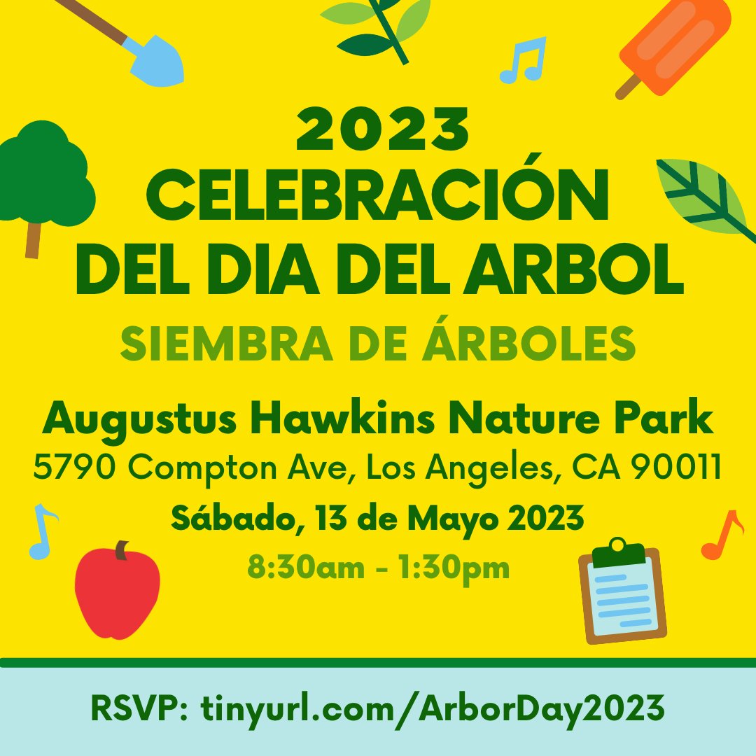 Get ready to celebrate #ArborDay at Augustus F. Hawkins Nature Park! This Saturday, May 13th 2023, join us and <a href="/CityPlants/">City Plants</a> at our #Tree Planting Event!  🌳🌎

For more information &amp; to RSVP: tinyurl.com/ArborDay2023