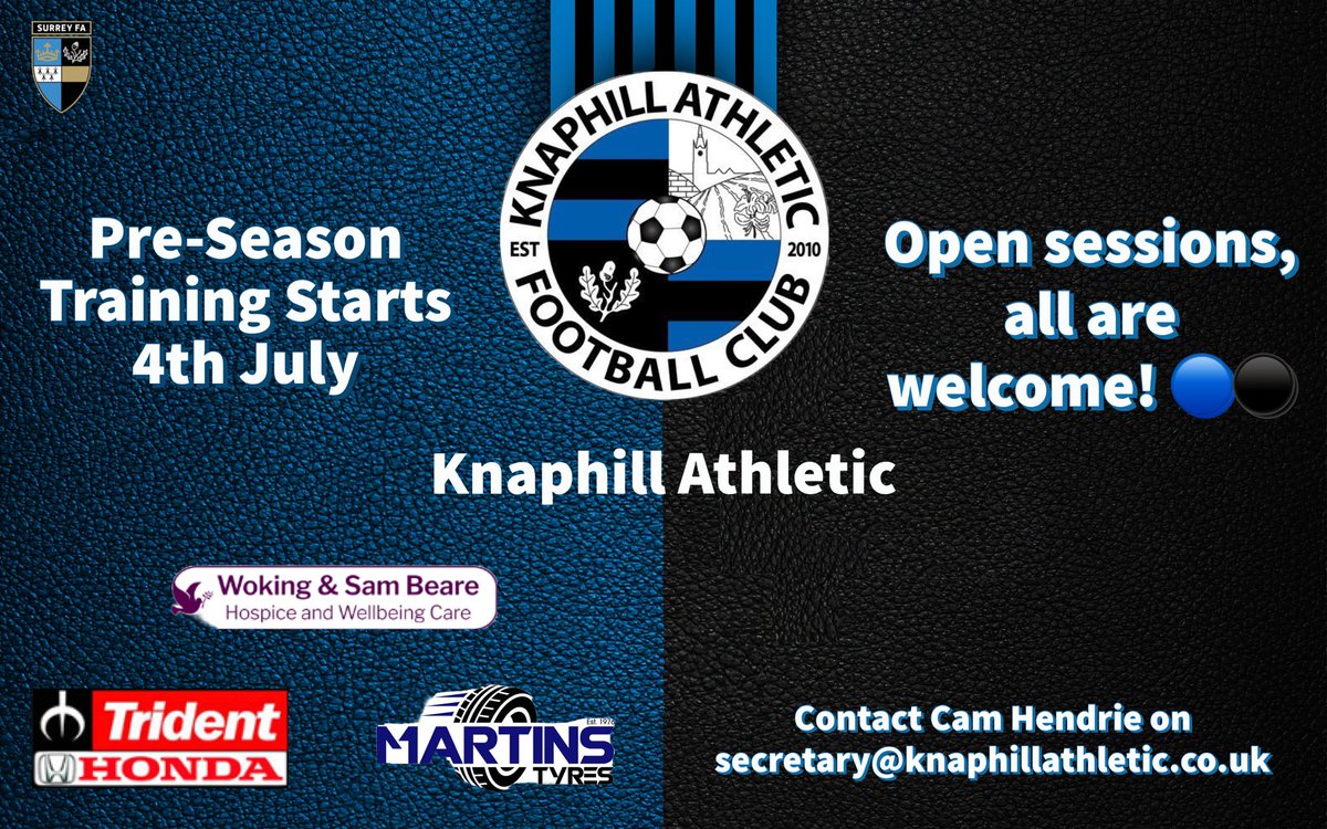 KnaphillAFC's tweet photo. 🚨🚨Come and join us on the 4th of July down at Waterers Park for our Pre-Season Training, contact details below for more info! 🚨🚨 https://t.co/K49nsQcaRM