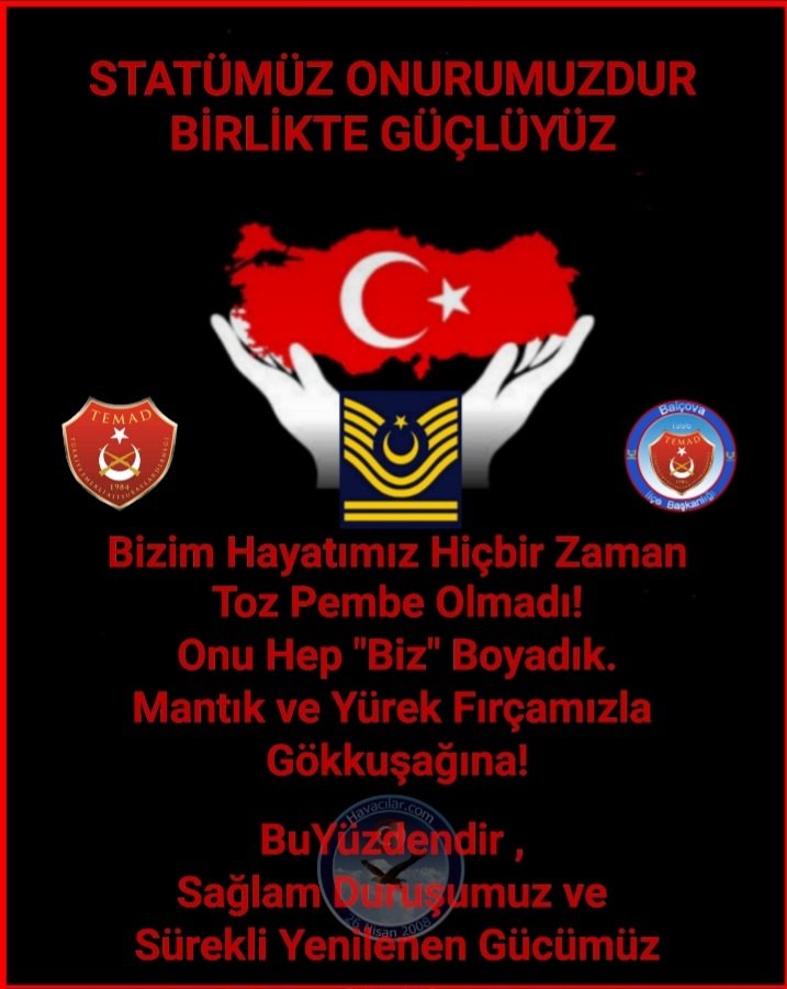 Arif52434616's tweet photo. #GüçlüTemadGüçlüAstsubay 
#StatümüzOnurumuzdur
#AstsubaylaraAdalet
Statümüz, Tazminat Hakkımız
ASTSUBAYLARTEKYÜREK
❤🇹🇷
@RTErdogan @kilicdarogluk @vekilince @DrSinanOgan @dbdevletbahceli @tcsavunma @TC_icisleri @meral_aksener @CHPMuratBakan @DursunATAS38 @temadankara @DurgenHamza https://t.co/osk1AXMUQq