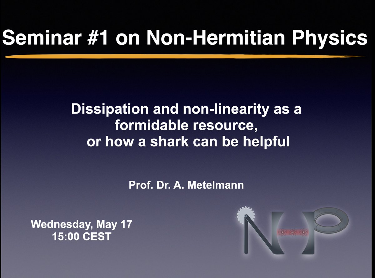 Our first seminar is on Wednesday, 17th of May, at
15:00 CEST given by Prof. Metelmann.