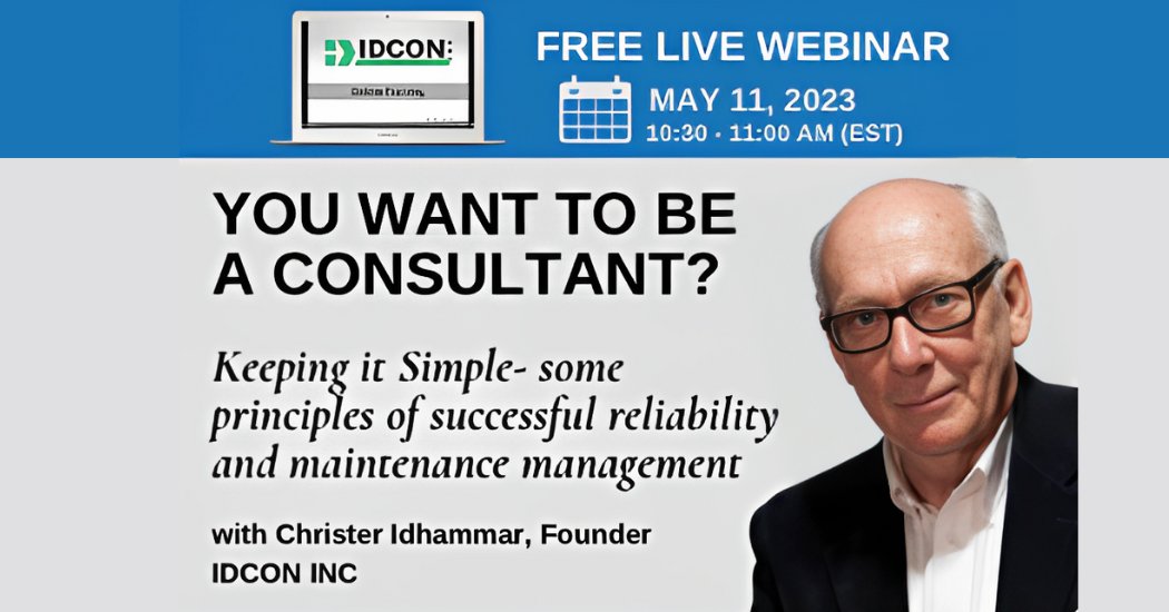 EmpoweringPumps's tweet photo. Join @idconinc's "Keeping it Simple" webinar series to learn the principles of successful reliability and #MaintenanceManagement. Part 3 focuses on becoming an effective #consultant. Register now for valuable insights! https://t.co/6V4UvKh25a #ReliabilityManagement https://t.co/7UjwRBX2y5