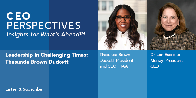 CEDupdate's tweet photo. #tcbPodcast ๐ง #EconomicOpportunity. #RetirementCrisis. #Leadership. These are just some of the topics covered in our conversation with Thasunda Brown Duckett, President & CEO of @TIAA, and a recipient of our Distinguished Leadership Awards. Listen here: https://t.co/M1rZZgKq1f https://t.co/yk45E9qrz2