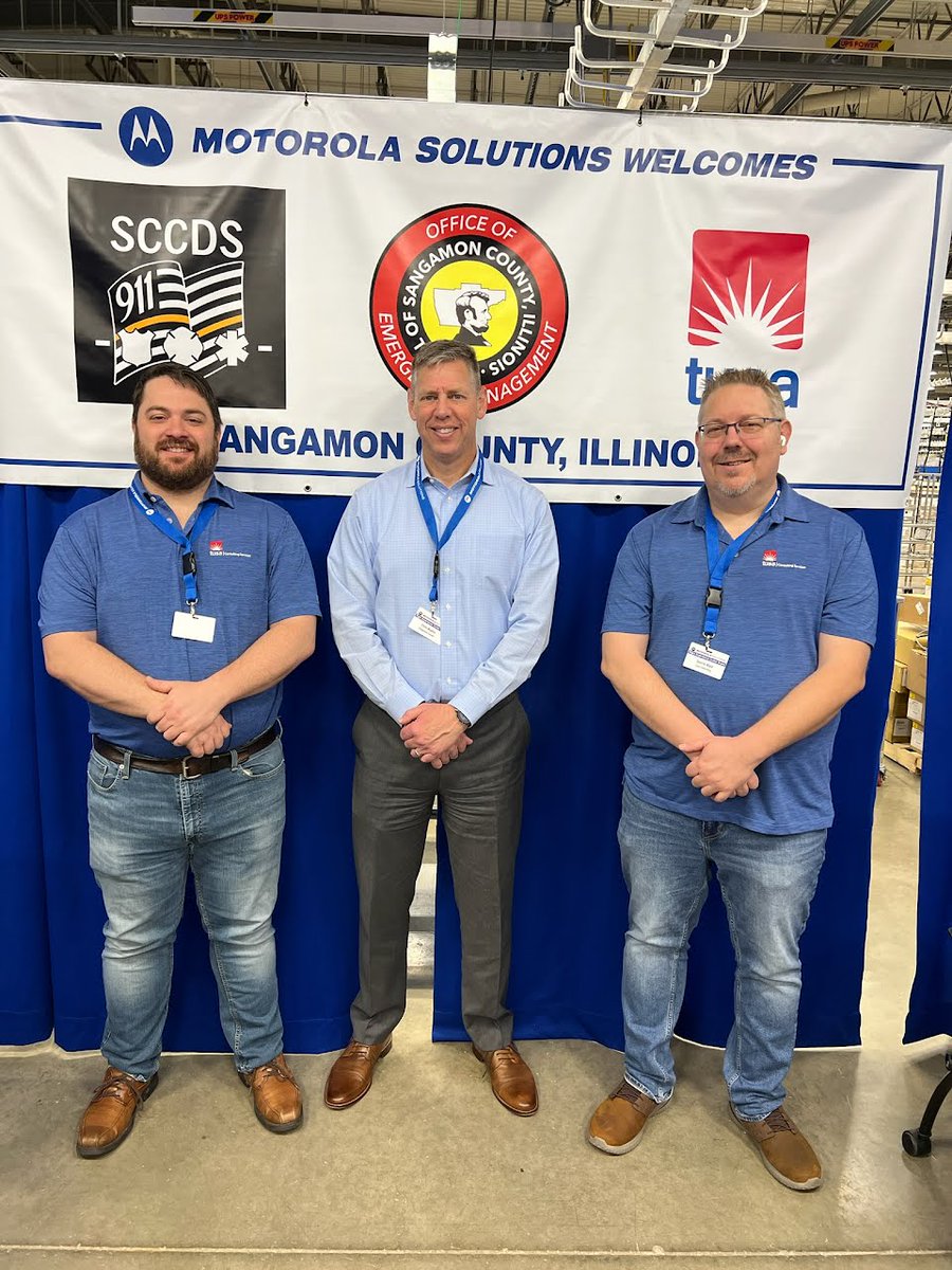 TUSAConsulting's tweet photo. Tusa Consulting Services project team of Dennis Ward and @AlanTalkington2 is proud to complete staging with Sangamon County 911 director Christopher Mueller, CPE on the new TDMA P25 Public Safety radio network https://t.co/2EwBJft2hw