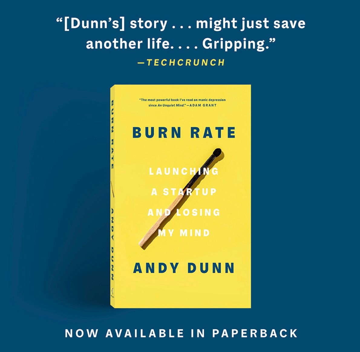 dunn's tweet photo. I never dreamed Burn Rate would make paperback. It wasn't because of my story, but because the mental health conversation is accelerating. 

Thank you @Inc for sharing all I've learned in the new afterword.

https://t.co/d2UN3Eqe2d https://t.co/UqirZ1b1b7