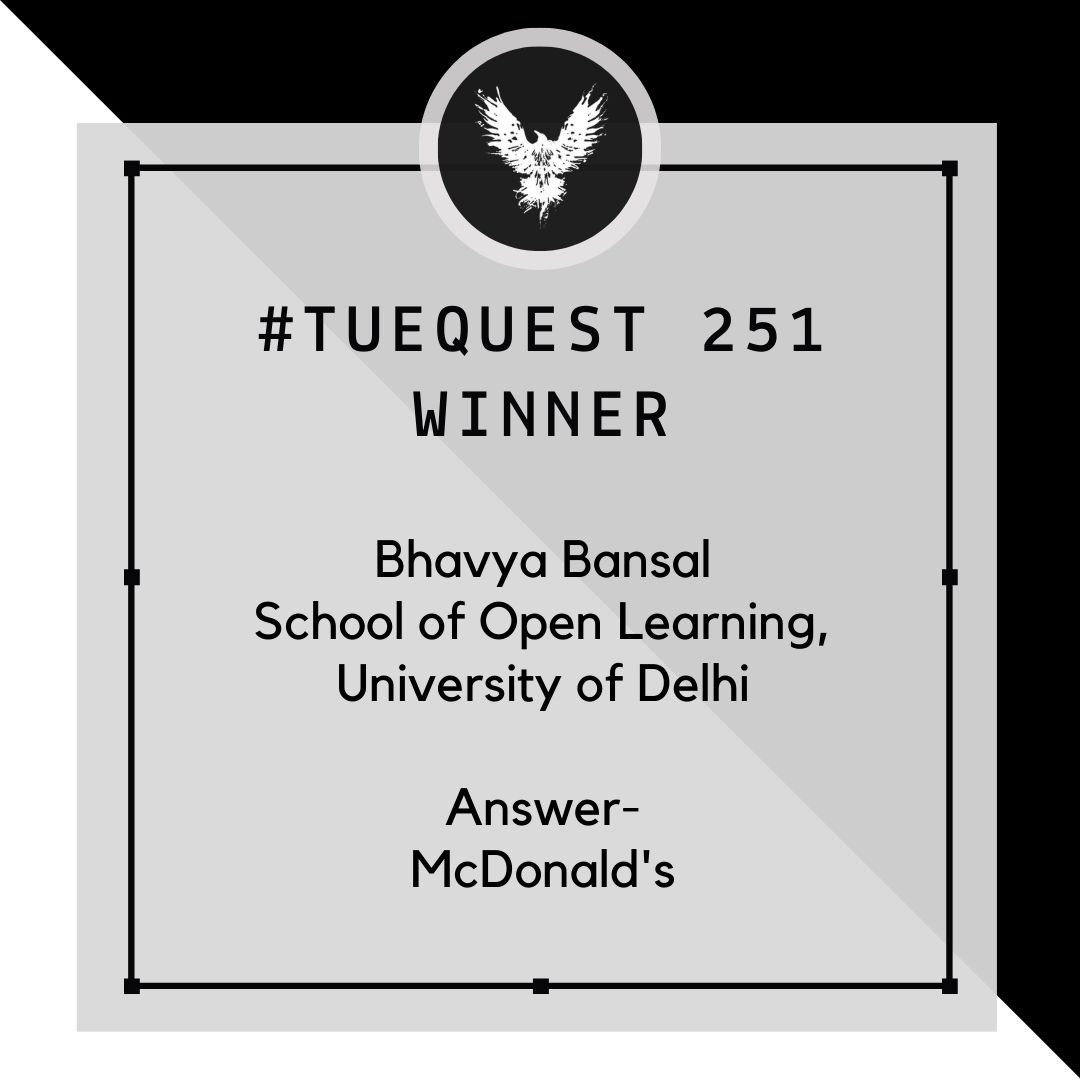 SRCCQuiz's tweet photo. TueQuest is here again to get your mind working.
Send in your answer for #TueQuest 252 in the DMs!
#quiz #quizgame #quizquestions #quiztime #quizinstagram #google #miniseries #internet #2010s #billiondollarcode #german #patent #tech https://t.co/pG4zsto0r3