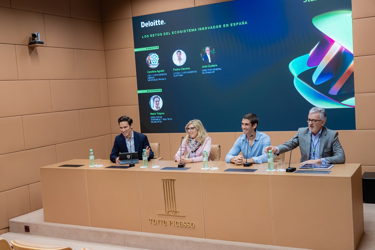 Mario Teijeiro, director de StartmeUP y M&amp;A Tech de Deloitte, ha participado en la segunda mesa, que ha contado con los CEO de INBRAIN Neuroelectronics, <a href="/playtomic_/">Playtomic</a> y <a href="/SpainCapOficial/">SPAINCAP</a>. Durante este segundo panel se han repasado los retos y oportunidades del ecosistema innovador.