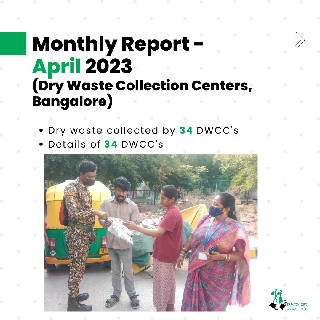 Hasiru_Dala's tweet photo. #DryWasteCollection centres supported by Hasiru Dala in April! https://t.co/MXeDD5vrG7