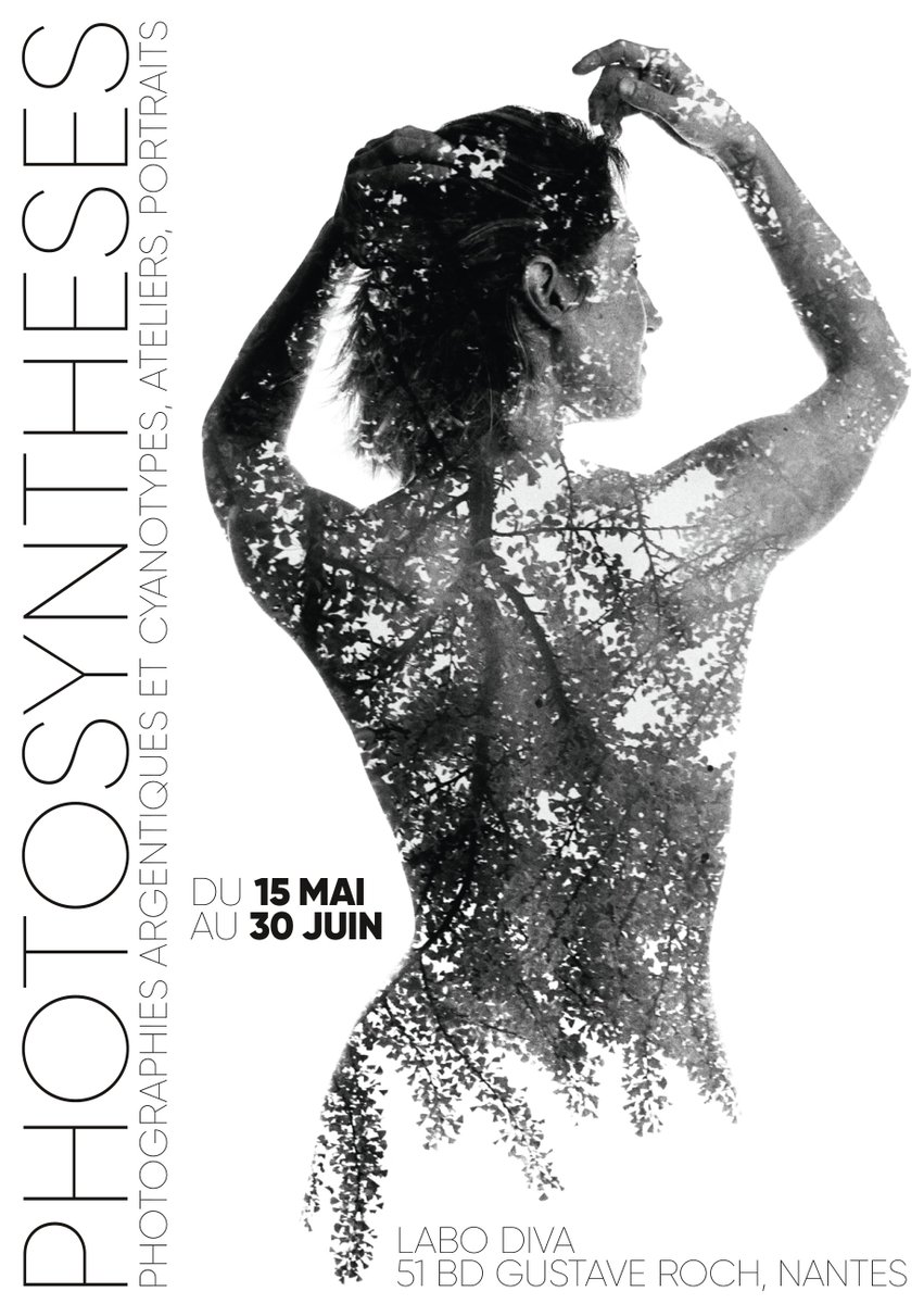 benfphoto's tweet photo. Du 15 Mai au 30 Juin, j'expose mon travail photo au Labo Diva de Nantes. Photosynthèses, ce sont des doubles expositions argentiques d'humains et de végétaux qui questionnent notre rapport à la nature. Cyanotypes, tirages N&amp;B, ateliers, pop-up studio. Vernissage le 18/05. https://t.co/GAIBpY2HCO