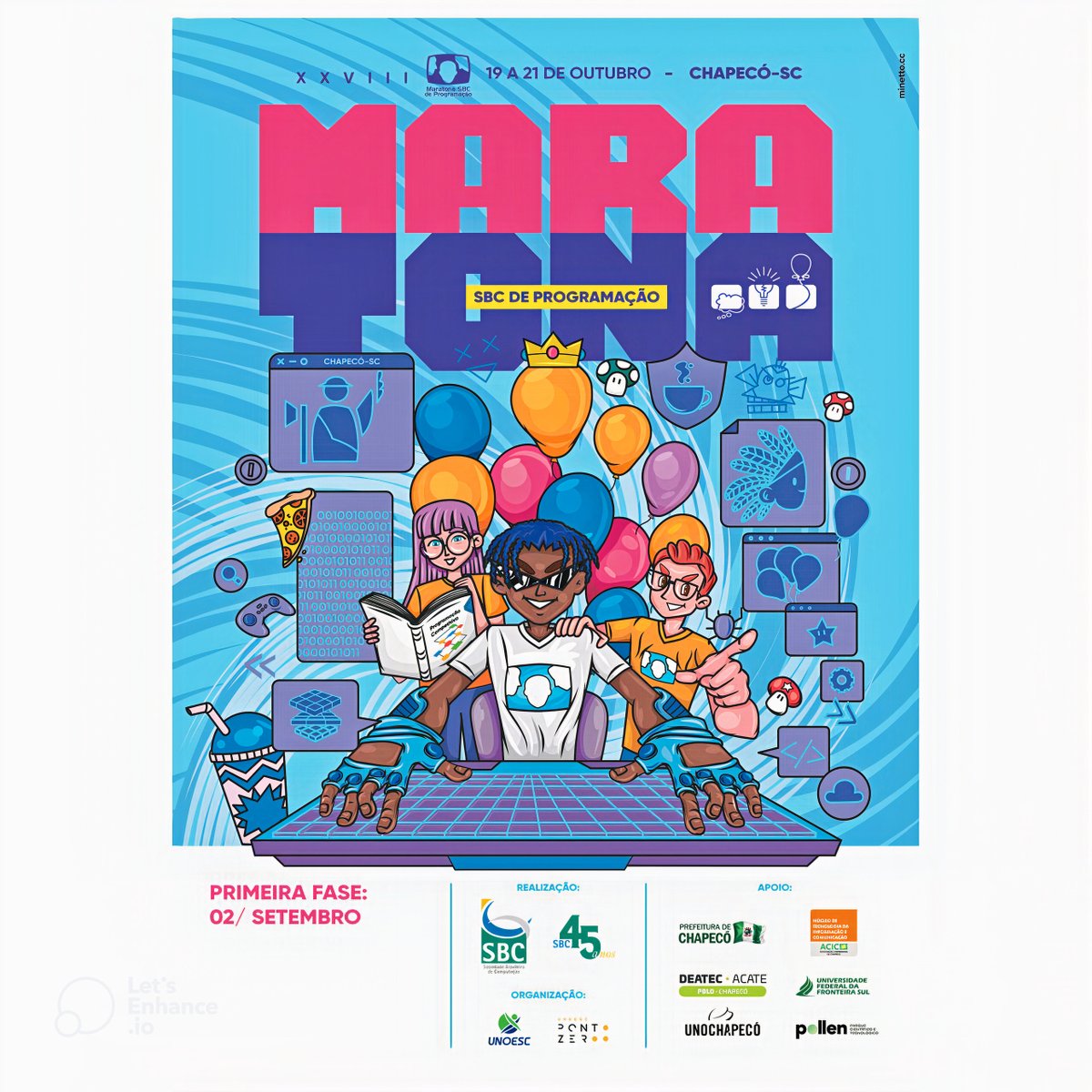 MaratonaProg's tweet photo. Começaram as inscrições para a Maratona de Programação 2023! A Primeira Fase será dia 2/09, em várias sedes espalhadas pelo Brasil. A Final Brasileira será de 19/10 a 21/10 em Chapecó, SC!
Inscreva seu time e mostre todas as suas habilidades na #MaratonaDeProgramacao!!! https://t.co/XRMOV7nrPx