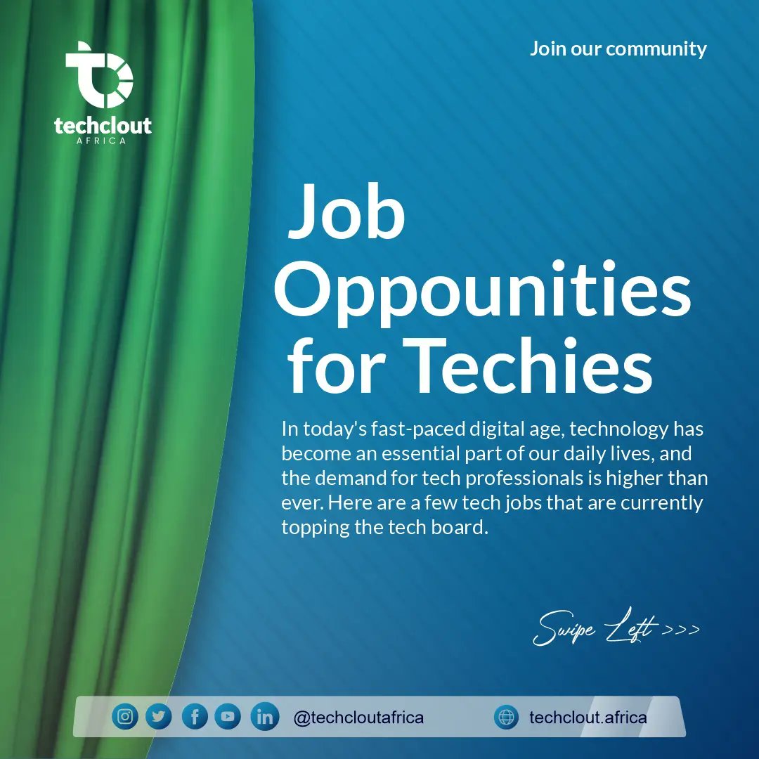 techcloutafrica's tweet photo. Calling all techies! Join our thriving tech community and unlock endless opportunities in the world of tech🚀💻
.
.
.
#techjobs  #techcommunity  #joinusnow  #TechWorkersUnite  #technaija  #techng https://t.co/JmcvBLHotm