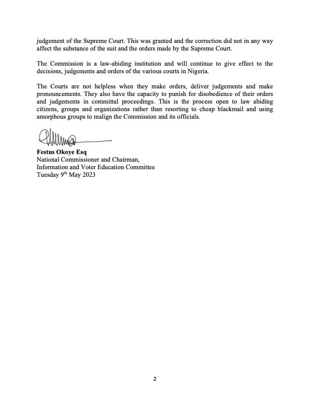 inecnigeria's tweet photo. PRESS RELEASE
The Commission’s Position on the National Leadership of APGA https://t.co/6FYeHO5D9R