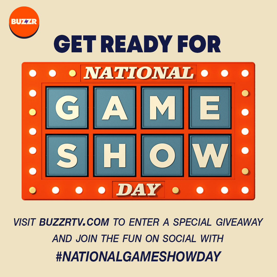 BUZZRtv's tweet photo. Get ready for #NationalGameShowDay on 6/1 by giving us your pick! Visit https://t.co/QjGlDr64ms to submit your favorite schedule, and we'll air it on June 4th. 📺 You'll also be entered in a special giveaway. 😯 Don't miss out! #BUZZR #gameshows https://t.co/ToW2eu0Mrq