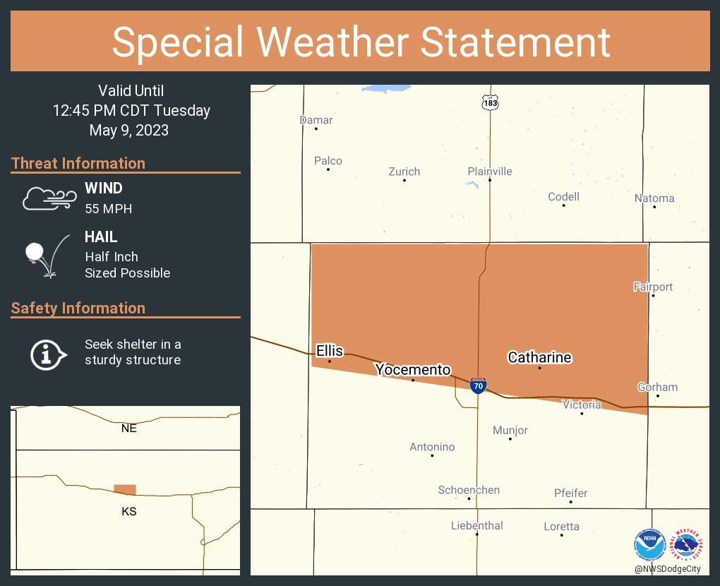 NWS Dodge City on Twitter "A special weather statement has been issued