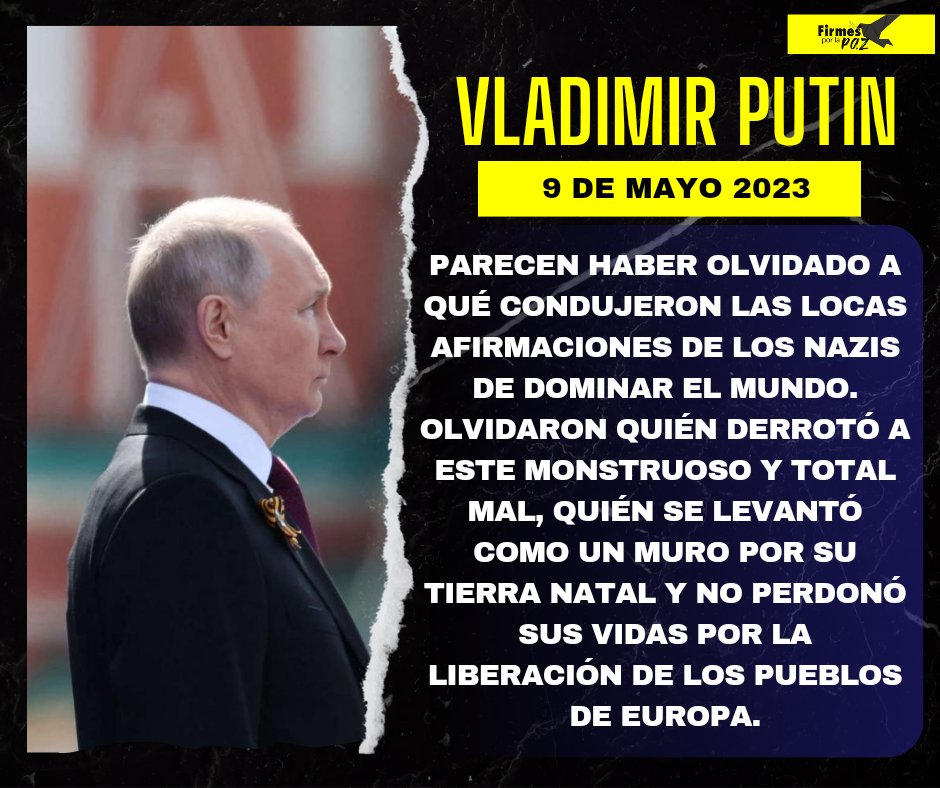 FirmesP's tweet photo. Vladimir Putin, Presidente de Rusia, en su discurso del Día de la Victoria, recuerda a los Héroes qué vencieron al nazismo en Europa y advierte de las amenazas actuales empujabas por EEUU y sus aliados 
#Rusia 🇷🇺
#Nicaragua 🇳🇮
#ManaguaSandinista
 
@mae_rusia https://t.co/XLdBygNlvC