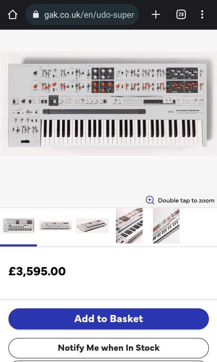 SRDHAIN's tweet photo. Ah, its about £3.6k
#UDO #supergemini #superbooth23 #synthesizer #polyAT https://t.co/1OfyQx6thX