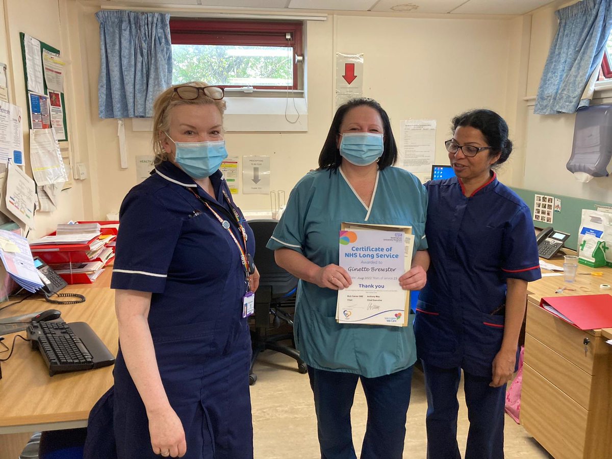NHS long service award for Ginette Brewster. You are absolutely amazing. Thank you so much for dedication, care and service especially to the Renal Home Therapies team👏👏