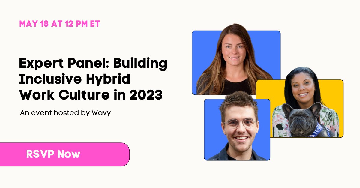 Building an inclusive hybrid work culture does not have to be hard! 😁 We've invited a panel of #peopleandculture experts to join us for a free panel event on May 18, talking about how to create a community-first hybrid workplace in 2023. culture-reef.app.joinwavy.com/public/event?p…. #hyrbidwork