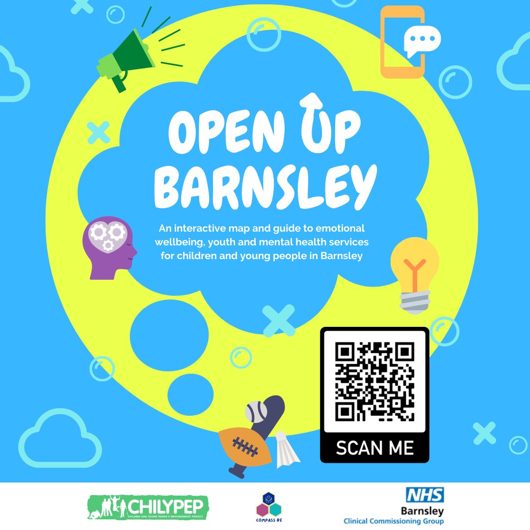 Chilypep's tweet photo. 🗺️Introducing the brand new Open Up Barnsley map!🗺️
An interactive map and guide to emotional wellbeing, youth and mental health services for children and young people in Barnsley. 

https://t.co/5MHu1SLMGL https://t.co/t180JM19CW