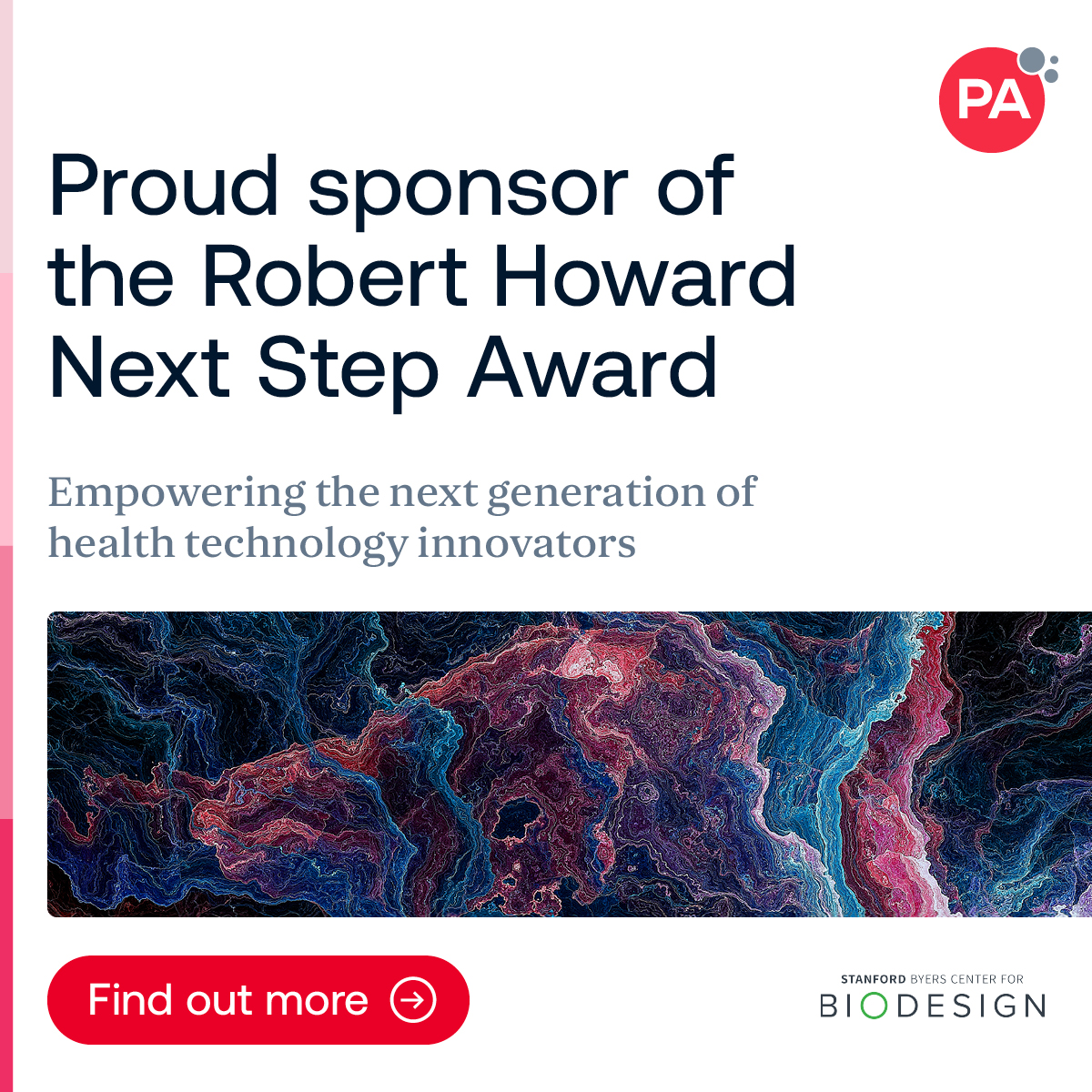 We’re proud to sponsor the Robert Howard Next Step Award from @SUBiodesign. This award is intended to help teams of aspiring health technology innovators advance their projects toward patient care 👉 ow.ly/mXN450Oh8Kz #Biodesign #MedTech