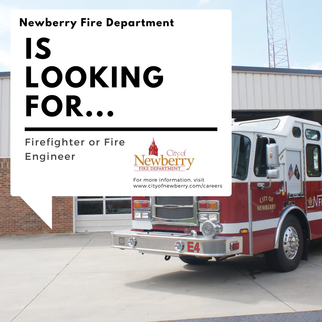 City of Newberry, SC on Twitter "The Newberry Fire Department is