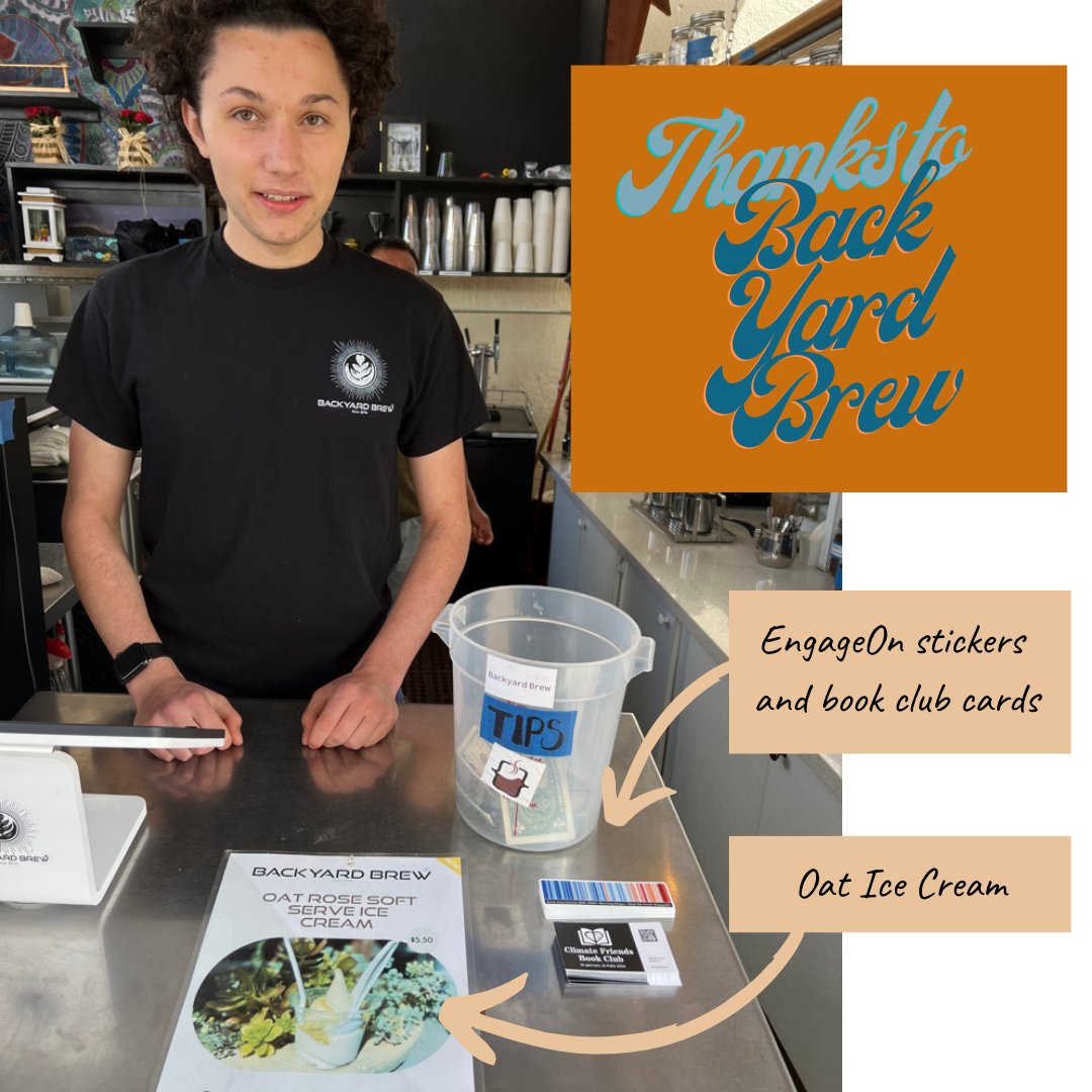 engageOnUp's tweet photo. Backyard Brew, @backyardbrew___, is the kind of community-minded shop that makes Cal Ave in Palo Alto one of my favorite places. Thanks for hosting the EngageOn book club cards and warming stripe stickers, and thanks for the excellent latte. https://t.co/7Pedx0yTjS