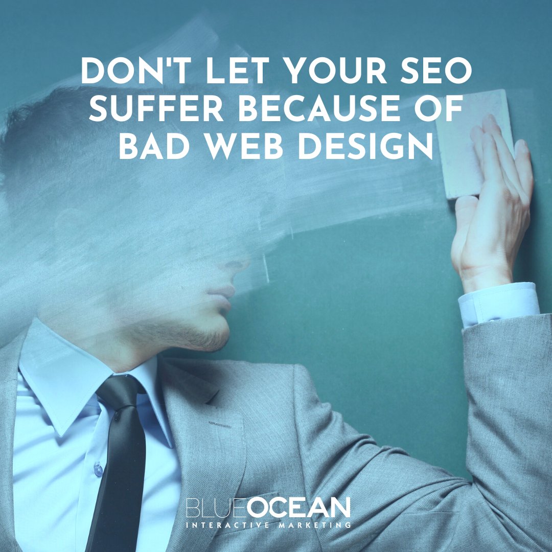 BlueOceanYYC's tweet photo. Web design can ERASE or DAMAGE your SEO?! Don't let that happen to you! Set up 301 redirects if you're rebranding or launching a new site. And hey, SEO can even influence your web design decisions. So don't skip it if you want to rank high! 🏆 #SEO #WebDesign #BOIMyyc #SEO https://t.co/WiUmltQlQ7