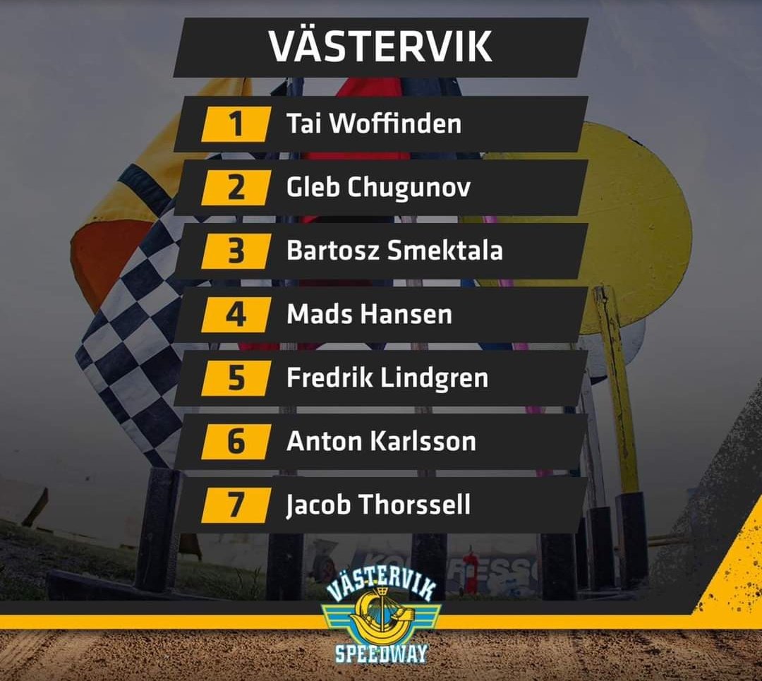 atraby's tweet photo. 🇸🇪RD2: ESKILSTUNA vs VÄSTERVIK🏁
Eskilstuna Champions in 4 of the last 7 seasons but severely weakened: Aspgren retired, Woryna with persistent shoulder troubles, Jepsen Jensen out with a hand injury.
Västervik dominant winners against Lejonen last week. 
@ViaplaySportsUK https://t.co/Sgqhj0i0gr