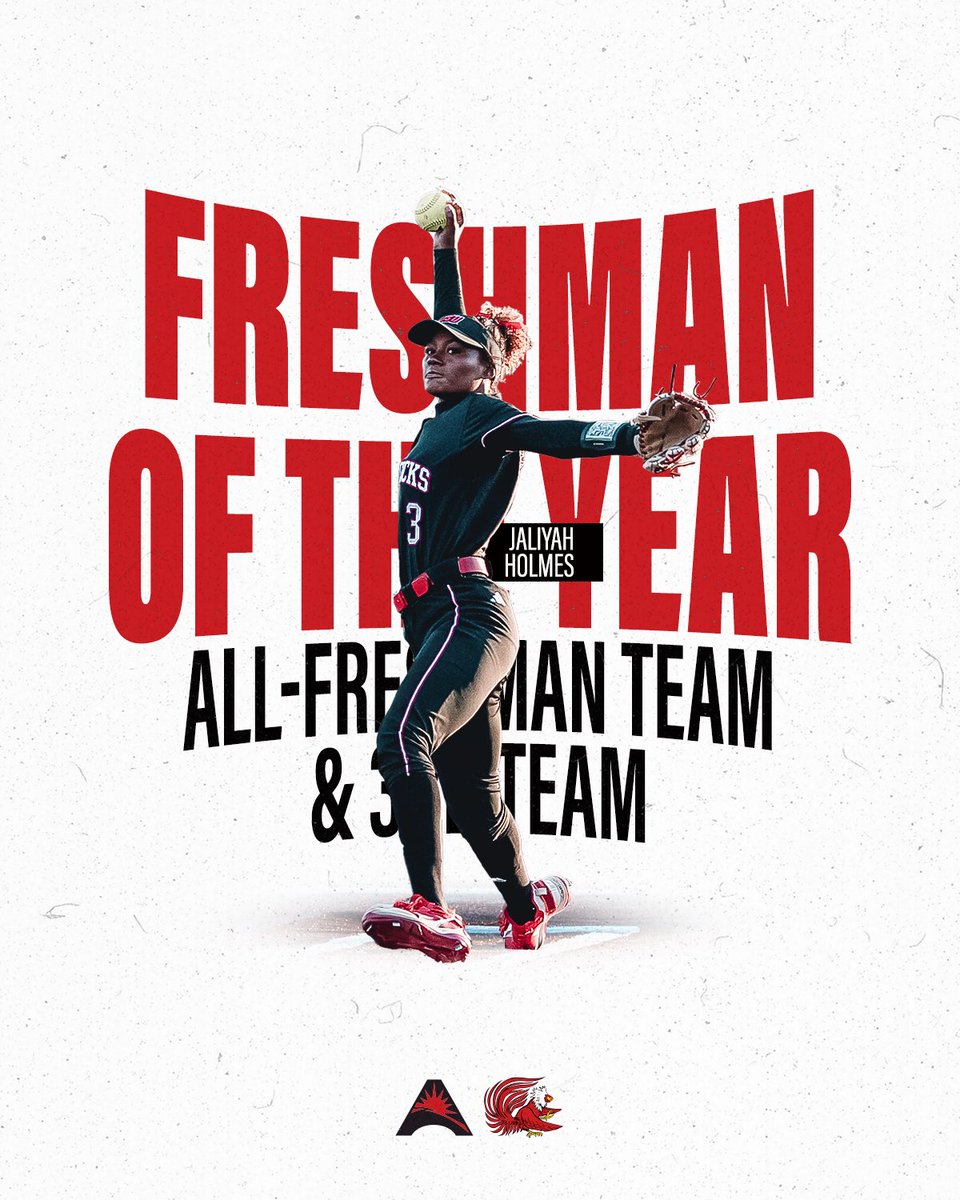 JaxStateSB's tweet photo. Back➡️to⬅️Back for Jax State! 

Jaliyah Holmes is your ASUN Freshman of the Year! 🐓🥎

@jaliyah_holmes https://t.co/dZAdBirqgN