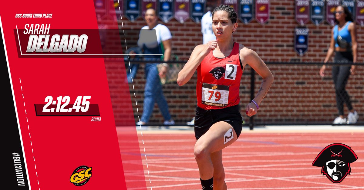 Sarah with a BIG PR in the 800 to  bring home the 🥉 at the <a href="/GulfSouth/">Gulf South Conference</a> Championships! #BUCNation
