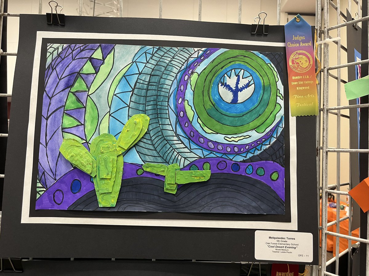 PoulinArt's tweet image. Congratulations to the @HumbleISD_OFE Fine Arts Festival artists! Thank you for working so hard on your masterpieces. They are incredible! @VisualArtHumble #falconART  #5th