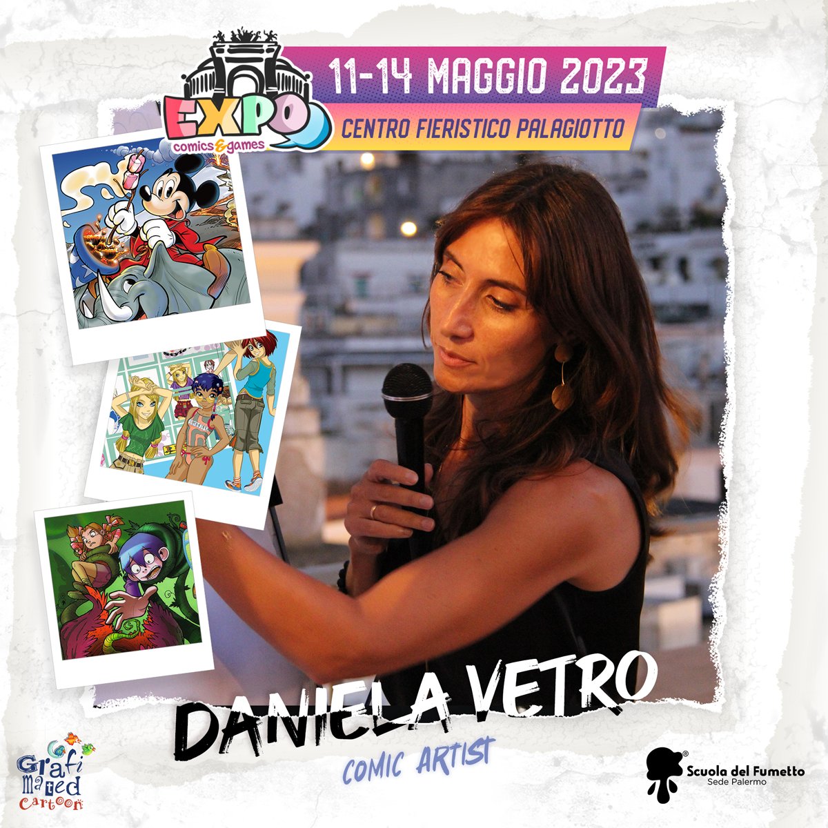 EXPOcomicsgames's tweet photo. Daniela Vetro è una Visual artist con un’ esperienza più di 20 anni. 👩🏻‍🎓

Nella sua carriera annovera collaborazioni con editori nazionali e internazionali come The Walt Disney company, Egmont, Glenat, Socialpoint, Sergio Bonelli Editore, DeAgostini etc...

#ArtistAlley #EXPOcg https://t.co/cVqv4bqk4p