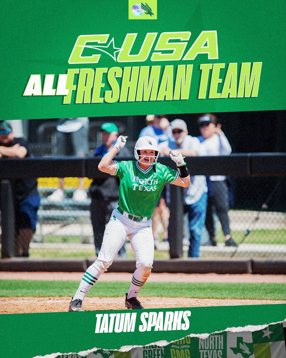 𝐂𝐨𝐧𝐟𝐞𝐫𝐞𝐧𝐜𝐞 𝐔𝐒𝐀 𝐀𝐥𝐥-𝐅𝐫𝐞𝐬𝐡𝐦𝐚𝐧 𝐓𝐞𝐚𝐦

@sparks_tatum picks up her first C-USA honor!

#GMG 🟢🦅