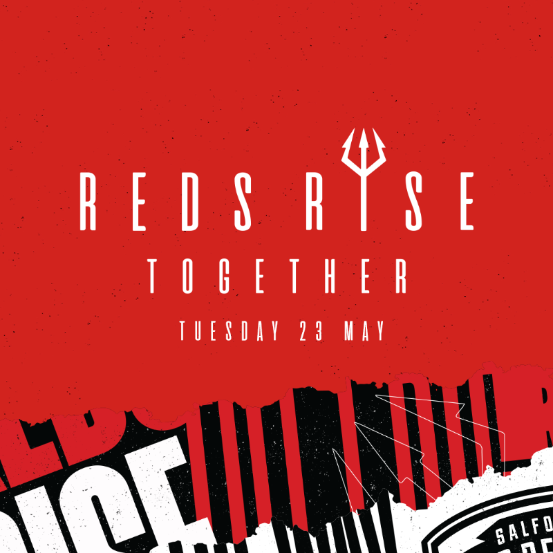 SalfordDevils's tweet photo. 🚨 A 𝗙𝗜𝗡𝗔𝗟 reminder to sign-up for our Reds Rise Together event tomorrow evening, at the Salford Stadium!

Get to know your fellow owners and hear more about our history-making campaign! 🗣 

#RedsRiseTogether | 👹