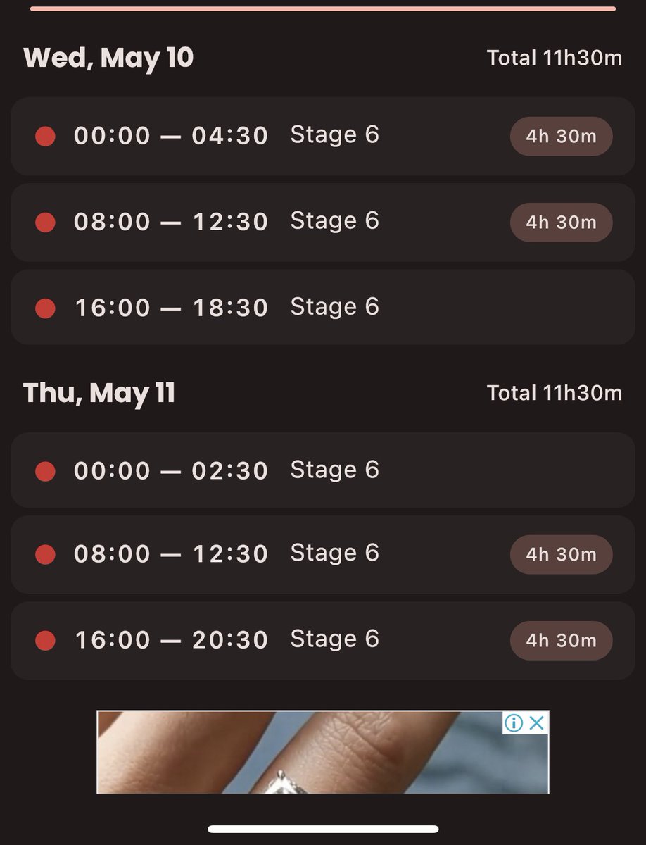 Noxza_dube's tweet photo. Ladies and gentlemen we are officially at Stage 8 Loadshedding. Stage 6 only had 4h30 minutes once but now its 2 times. Thank you to The ANC idiots who keep on voting for fools and poverty. Ramaphosa has really failed. 

Mr Handsome https://t.co/LJdSa9sIHr