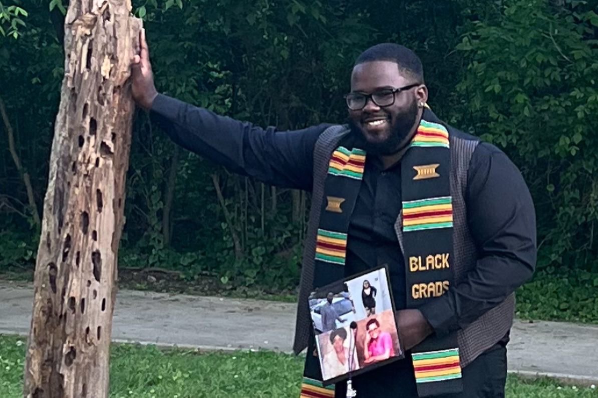 Brandon22ER's tweet photo. First off I want to thank god  for being my guidance through this journey. I want to thank my family for sacrificing and believing in me to accomplish my goals. On may 11, 2023 I will be graduating with a B.S. in Sports Management. MGA23 💜🖤 https://t.co/uj6qBuB6L9