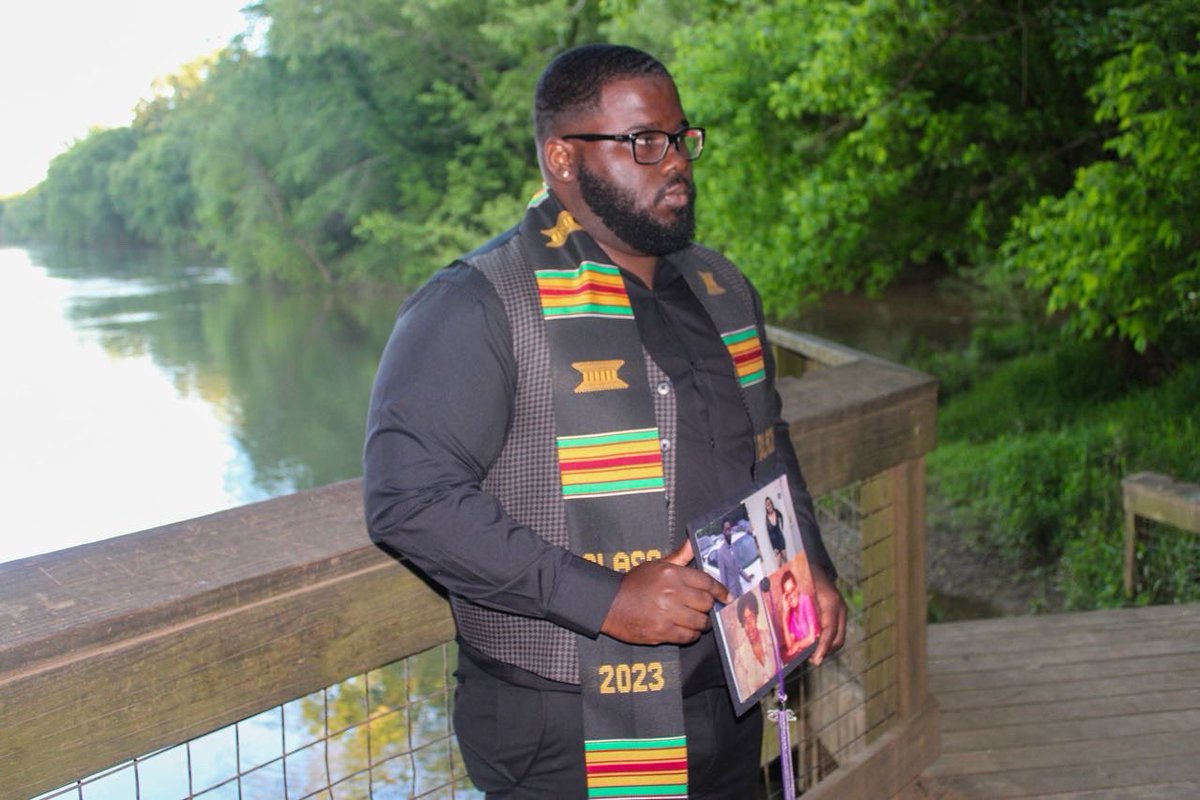 Brandon22ER's tweet photo. First off I want to thank god  for being my guidance through this journey. I want to thank my family for sacrificing and believing in me to accomplish my goals. On may 11, 2023 I will be graduating with a B.S. in Sports Management. MGA23 💜🖤 https://t.co/uj6qBuB6L9