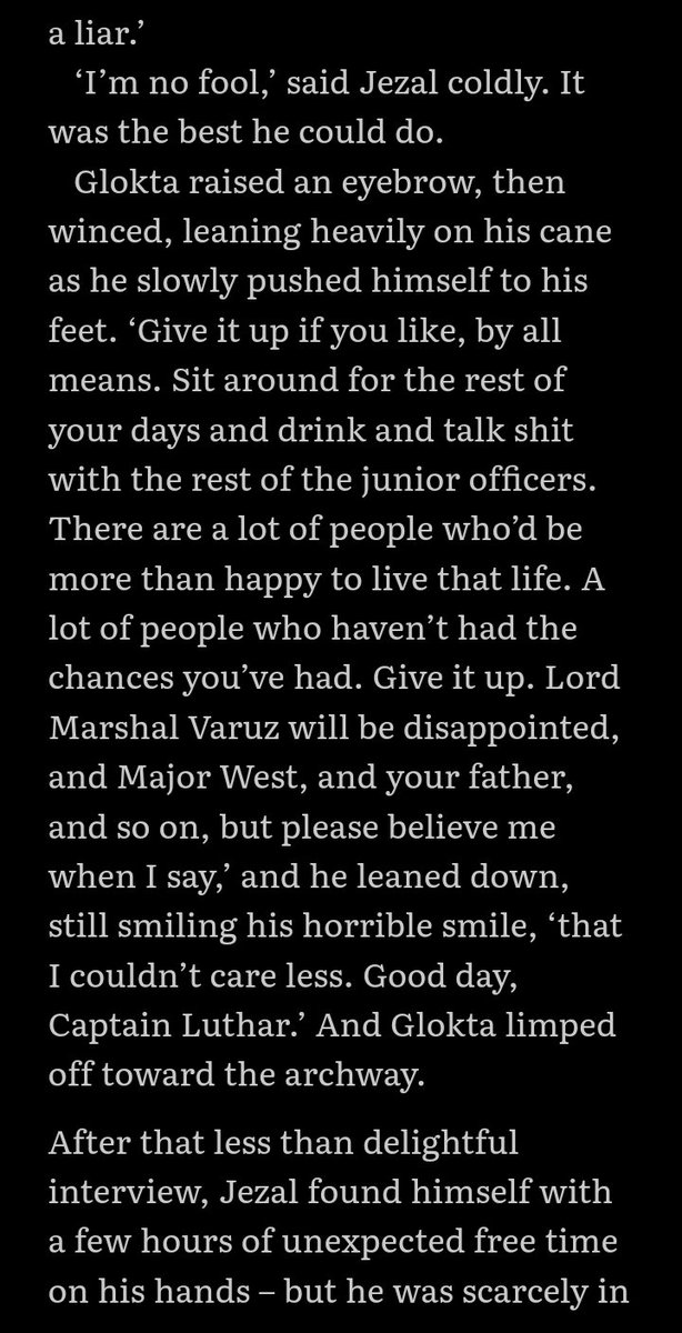 pushkar_1713's tweet image. Need more Jezal and Glokta convos.

#FirstLaw