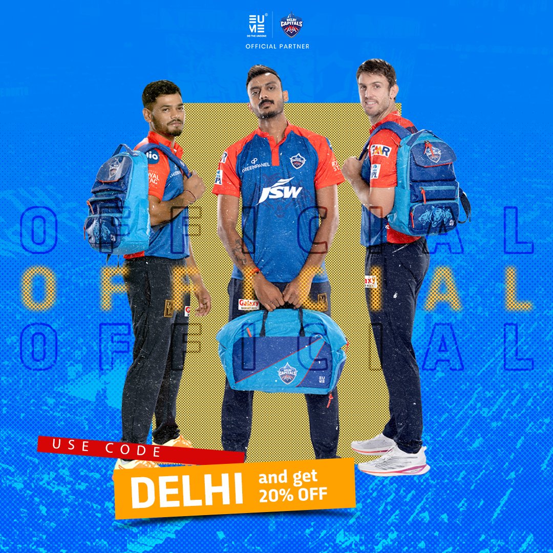 DelhiCapitals's tweet photo. Use code DELHI to get an exclusive 20% Discount! 

Travel like a true DC fan with official EUME travel merch! 

Carry your DC pride with you on every journey with this exclusive, stylish, and functional travel merch collection!

#DoTheUndone #YehHaiNayiDilli @eumeworld_ https://t.co/47ITQbaqi0