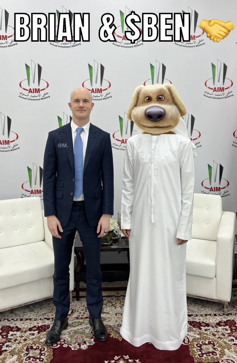 Finally Uncle Brian has met with a true leader who is for the people. But tbh he needs to loosen up a little. 

$BEN is a good boy and a nice pat on the head would have been a nice look. Or heck maybe a scratch behind the ears.