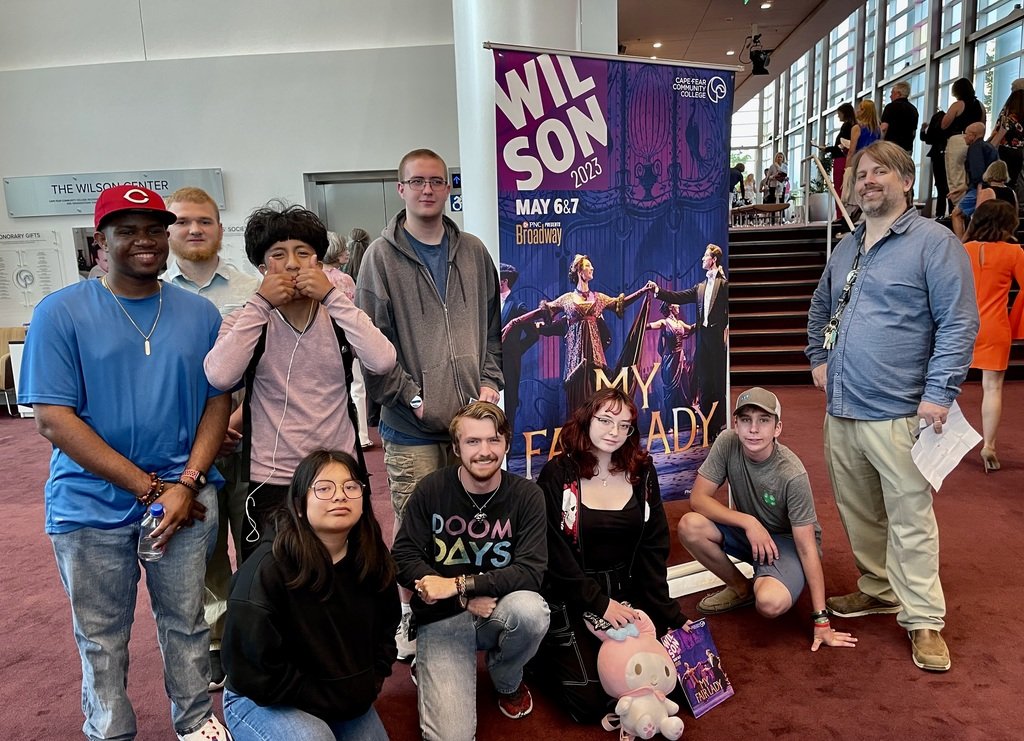 penderschools's tweet photo. The Pender County Booster club took a group of 15 kids from PHS, THS and PECHS to see "My Fair Lady" through the Broadway for a Better World grant at the Wilson Center. Students were able to see the same engineering they do in class used on stage. #PCSPride https://t.co/EM145F0eX0