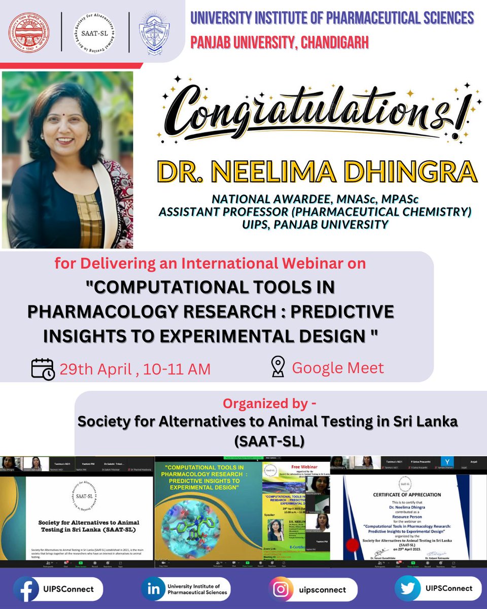 UIPSconnect's tweet photo. #Congratulations #success #pharmacology #reserach #talk #computationaltools #UIPS #PU https://t.co/XAhbUxiVGW