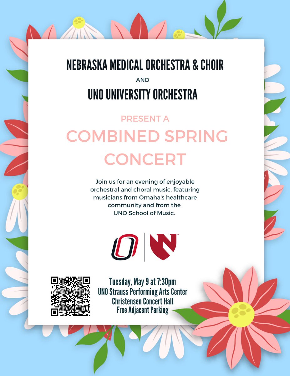 Join us tonight at 7:30pm. Featuring medical musicians from UNMC, Nebraska Medicine, Children’s Hospital, Clarkson College, Boys Town National Research Hospital, and others!