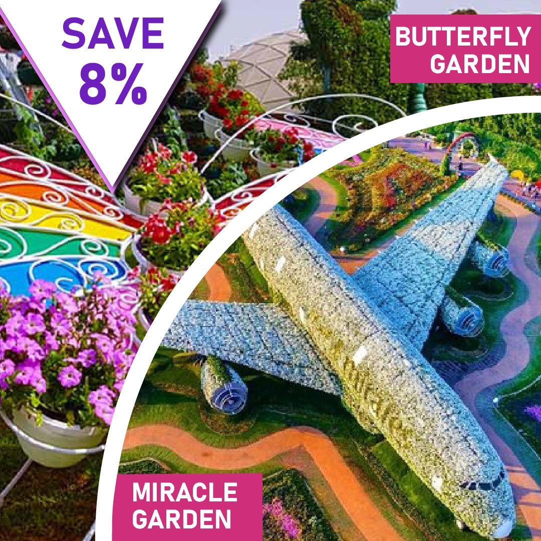 Save 8% with your super combo offer on Miracle Garden and Butterfly Garden.

Bookings & Details at q-tickets.com

#ButterFlyGarden #Butterflies #ButterfliesDubai #GardensDubai #ButterFlySpecies #ComboOffers #DiscountsDubai #BotannicalGardenDubai #QTickets