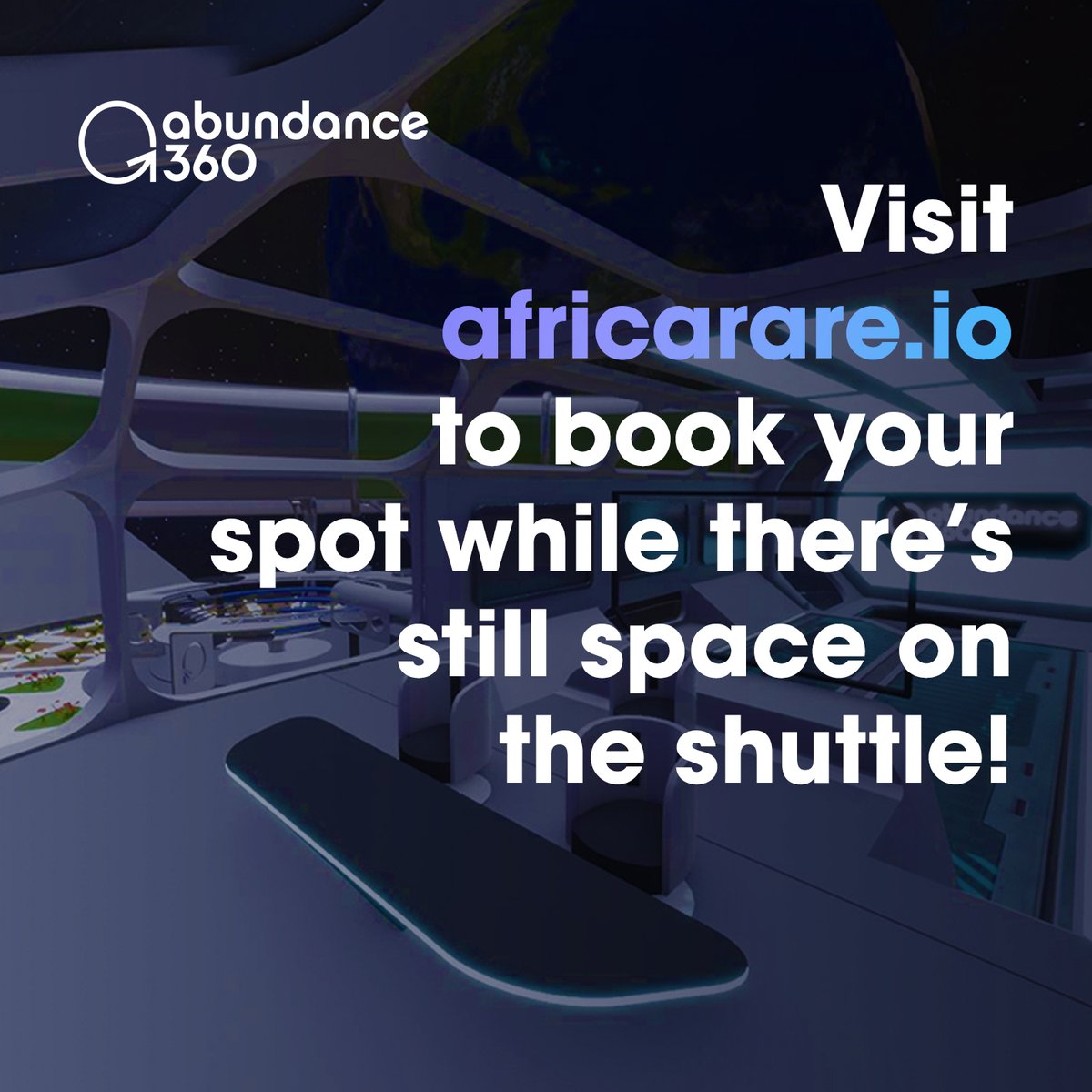 This is SO exciting book your spot today, while there is still space on the shuttle 🌓 🚀

📣 Featuring @peterdiamandis, Tony Robbins and other visionaries. Full details on the speakers and event at : africarare.io/a360

#a360 #levelup #peterdiamandis #Metaverse